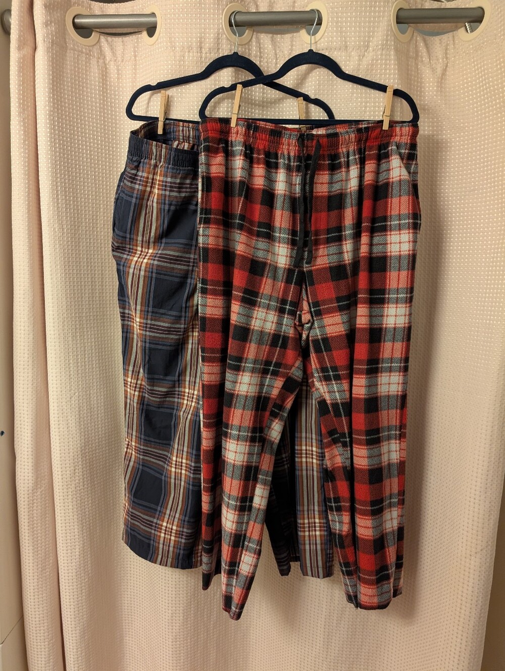 Men's Plaid Flannel Lounge Pants - Red/Blue